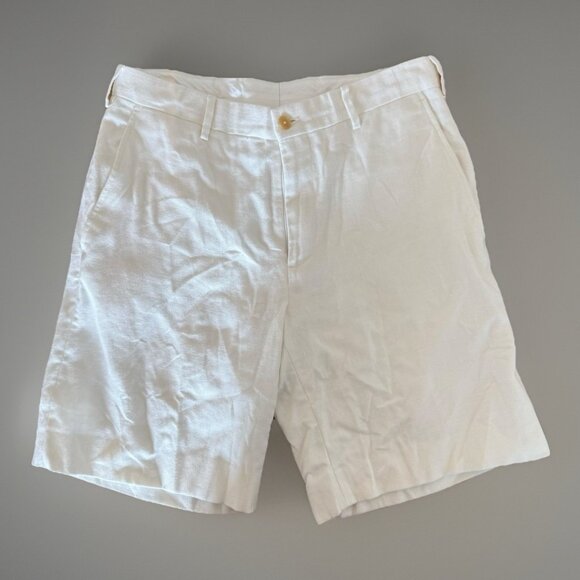 ANDERSON & SHEPPARD Savile Row Chino Shorts - White - Size 32 100% Linen READ - Picture 1 of 16